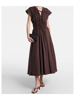 TOVE Ceres Gathered Cotton Midi Dress